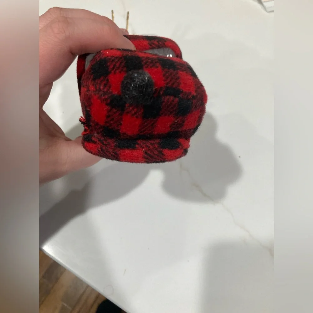 Roman Lights ice cube snowman nightlight plug in acrylic red black plaid check